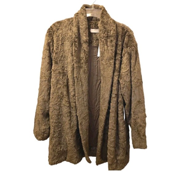 ASTR The Label Jacket Womens Large Grey Coat No Closure Soft Fuzzy W/Pockets NWT - Picture 7 of 13